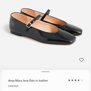J Crew Anya Mary Jane black leather flats - never worn